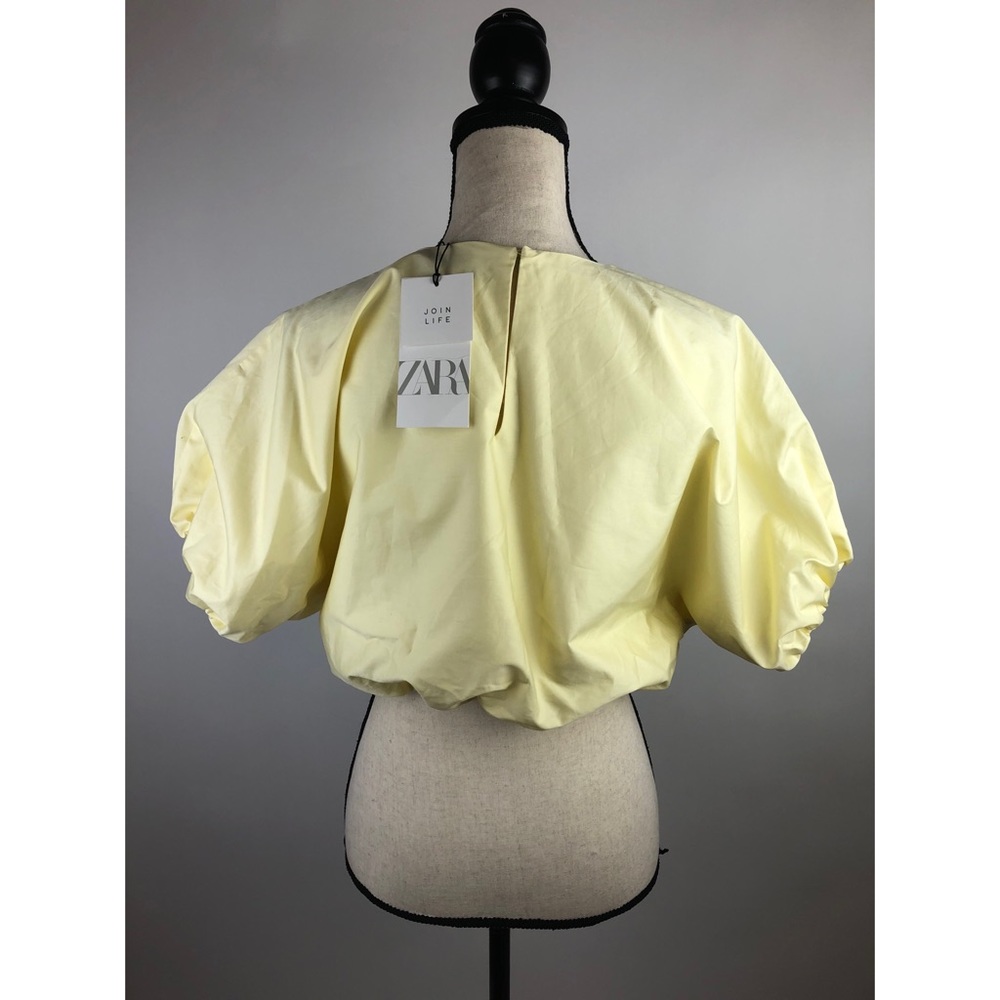 NWT Zara Yellow Cotton Crop Top size S Small - Picture 4 of 8